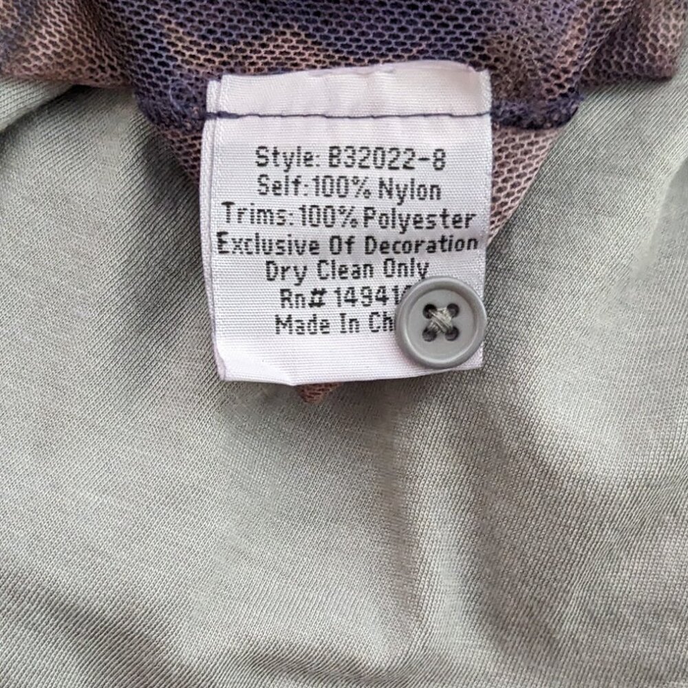 Johnny Was Sheer Boho Maxi Dress in Purple with Red and Gold Accents - Picture 15 of 15